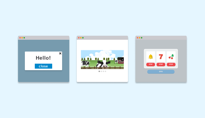 JavaScriptで作るカルーセルの画面